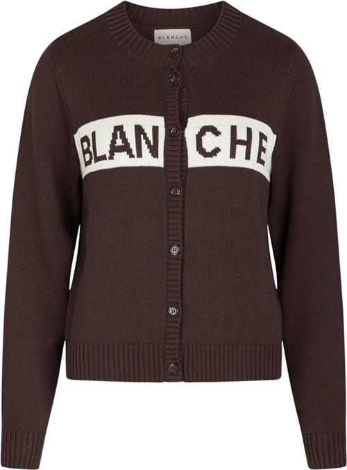 Blanche Latifahbl Cardigan Kvinde Major Brown Cardigans Str L - Uld hos Magasin