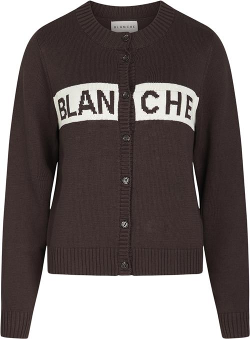 Blanche Latifahbl Cardigan Kvinde Major Brown Cardigans Str XL - Uld hos Magasin