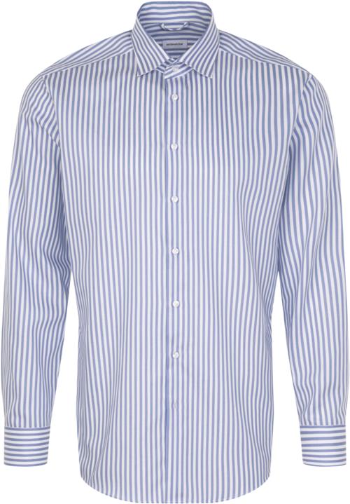 Se Seidensticker Business Shirt Regular Long Sleeve Kentcollar Stripes Mand Blue Langærmede Skjorter Str 42 - Bomuld hos Magasin ved Magasin