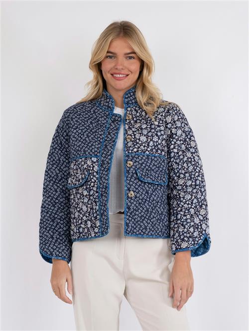 Neo Noir Kamil Quilt Combination Jacket Kvinde Blue Overgangsjakker Str 42 - hos Magasin