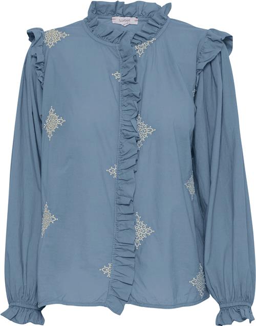 Sorbet Sbstarry Blouse Kvinde Provence Langærmede Bluser Str XL - hos Magasin