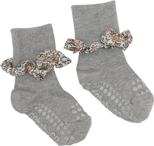 GoBabyGo Nonslip Socks - Bamboo / Liberty Str 6-12m (siz - Grey Melange / Ka Strømper Bomuld hos Magasin