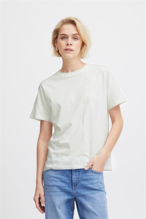 Se ICHI Ihpalmer Loose SS Kvinde Cloud Dancer Kortærmede T-shirts Loose Fit Str XXL - hos Magasin ved Magasin