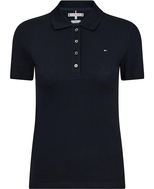 Se Tommy Hilfiger 1985 Slim Pique Polo SS Kvinde Desert Sky Kortærmede T-shirts Str M - hos Magasin ved Magasin