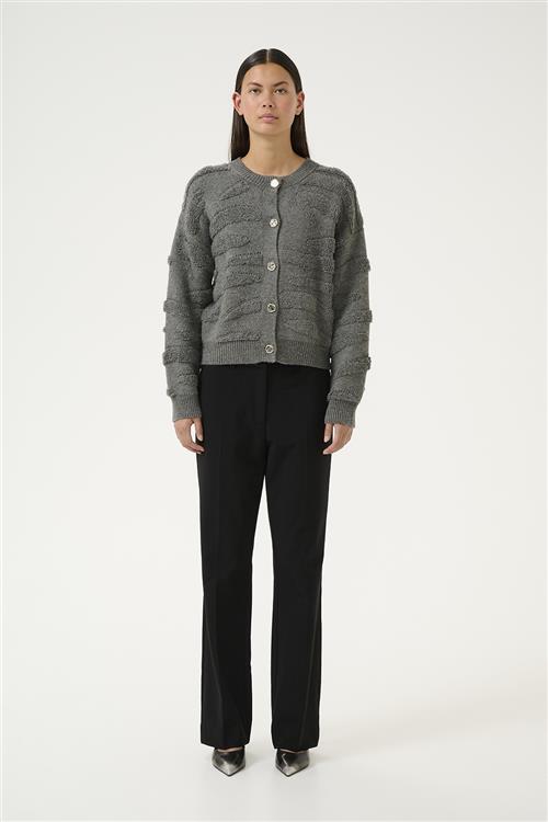 Karen by Simonsen Kbrosanne Cardigan Kvinde Dark Gray Melange Cardigans Loose Fit Str L - hos Magasin