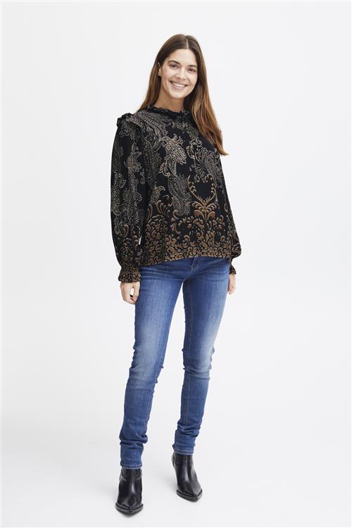 Sorbet Sbmora Blouse Kvinde Paisley Langærmede Bluser Str XL - hos Magasin