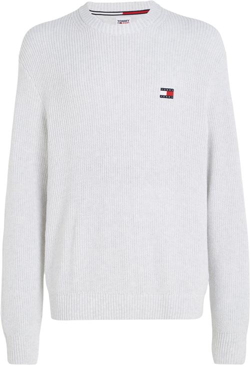 Tommy Hilfiger TJM REG Tonal XS Badge Sweater Mand Silver Grey Htr Sweatshirts Str L - hos Magasin