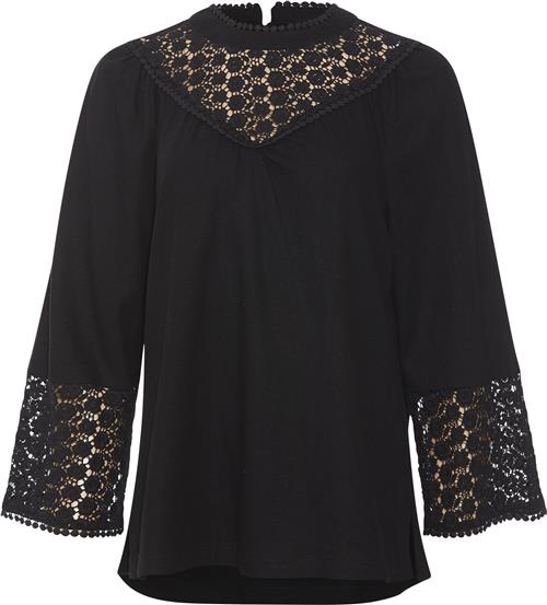 Rue de Femme ¤ Catronia Blouse RdF ¤ Kvinde Black Langærmede Bluser Str L - hos Magasin