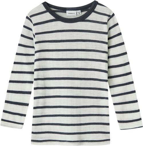 Name It Nmmwang Wool Needle LS TOP Noos Str 92 - Snow White/ombre Langærmede T-shirts hos Magasin