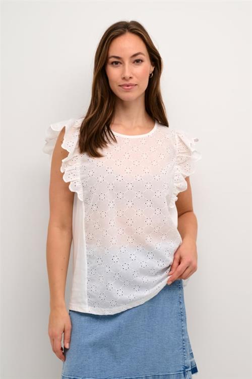 Culture Cualice Top Kvinde Spring Gardenia Kortærmede T-shirts Str L - hos Magasin