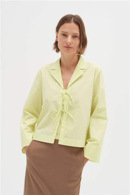 Se InWear Helveiw Cropped Shirt Kvinde Lime Sorbet Langærmede Skjorter Loose Fit Str 38 - hos Magasin ved Magasin