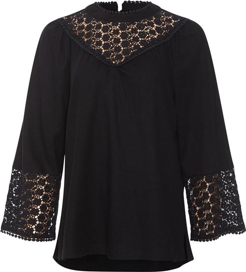 Rue de Femme ¤ Catronia Blouse RdF ¤ Kvinde Black Langærmede Bluser Str XL - hos Magasin