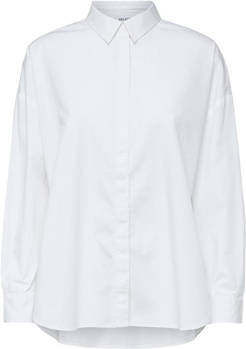 Selected Femme Slfhema LS Shirt B Noos Kvinde Hvid Langærmede Skjorter Str 42 - hos Magasin