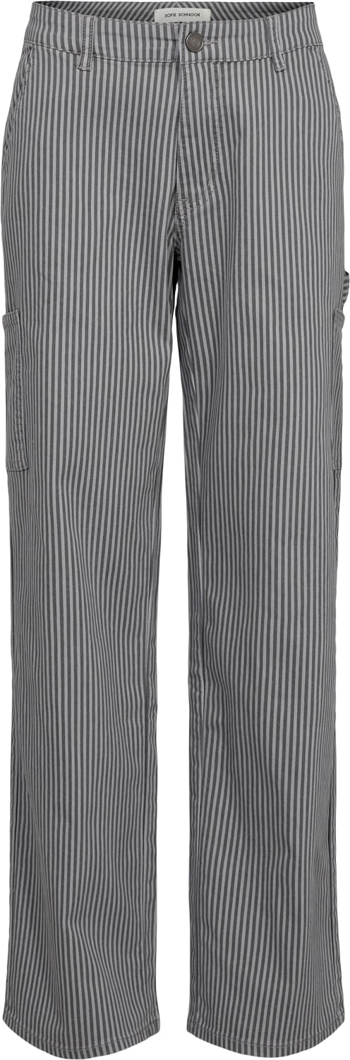 Sofie Schnoor Pants Str 10 år / 140 cm - Grey Striped Bukser hos Magasin