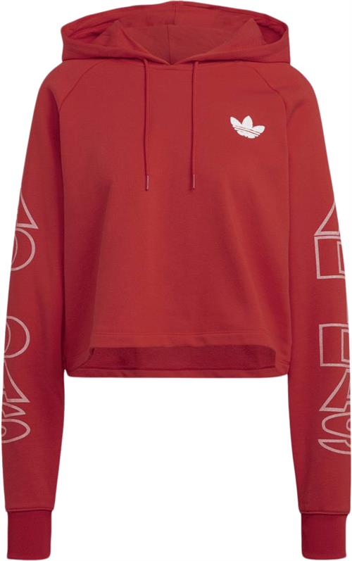 adidas Cropped Hoodie Kvinde Red Hættetrøjer Str 38 - Bomuld hos Magasin