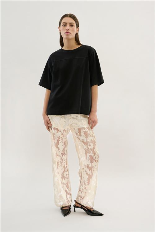 Karen by Simonsen Kbpheobe Pants Kvinde Egret Bukser Med Brede Ben Loose Fit Str 38 - hos Magasin