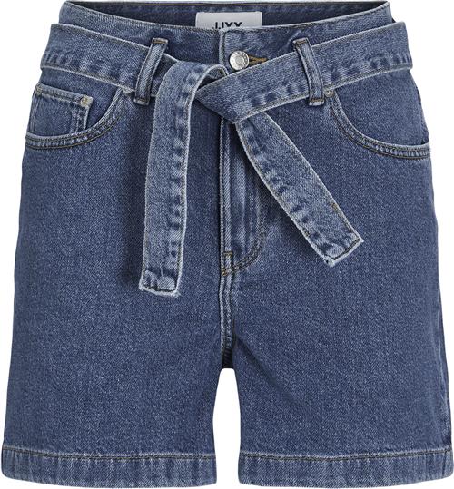 JJXX Jxcelen HW Paperbag Denim Shorts EX Kvinde Medium Blue Denim Denim Shorts Loose Fit Str XL Denim - hos Magasin