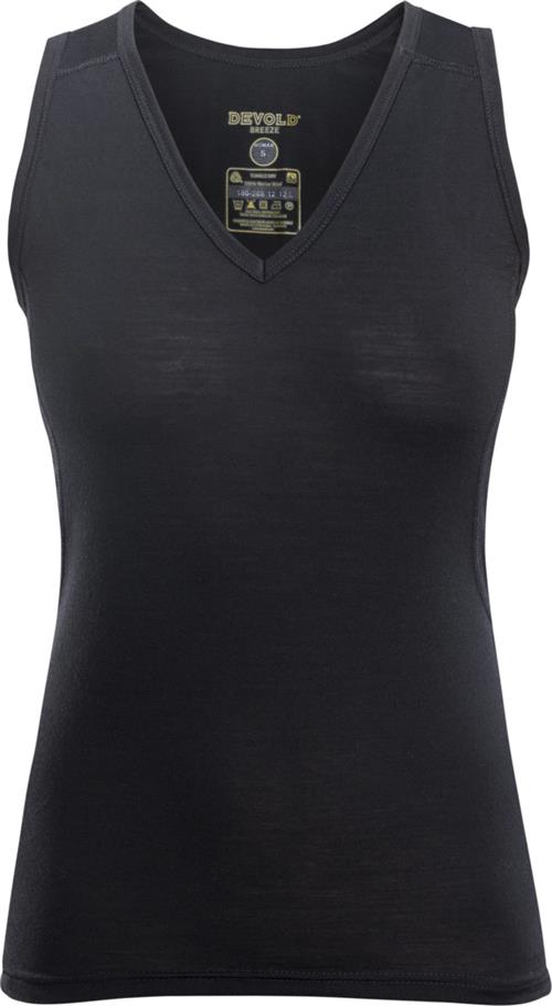 Devold Devold W Breeze Singlet, Black S - Tanktoppe Uld hos Magasin