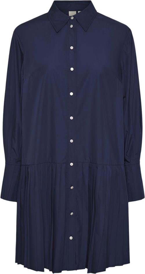 YAS Yasroyanna LS Shirt Dress S. Kvinde Navy Blazer Maxi Kjoler Str S - Bomuld hos Magasin