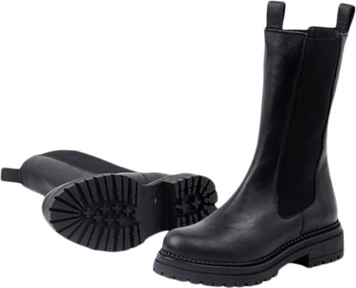 Cashott Cashannah Chelsea High Cut Leather Kvinde Delfi Black 256 Chelsea Boots Str 39 - hos Magasin