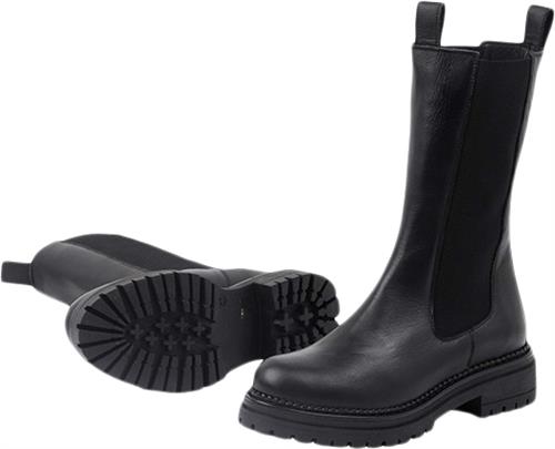 Se Cashott Cashannah Chelsea High Cut Leather Kvinde Delfi Black 256 Chelsea Boots Str 37 - hos Magasin ved Magasin