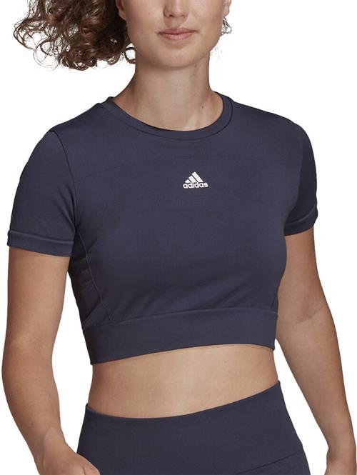 adidas Aeroknit Seamless Fitted Cropped Trænings Tshirt L - Trænings T-shirts Polyester hos Magasin