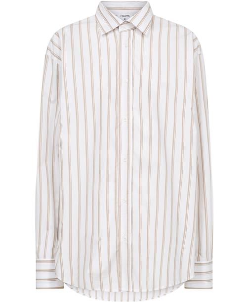 Filippa K Classic Poplin Shirt Kvinde Light Brow Langærmede Skjorter Str 38 - hos Magasin