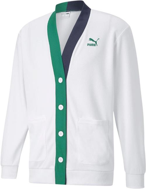 Se Puma Tennis Club Cardigan Mand White Cardigans Str L - Polyester hos Magasin ved Magasin