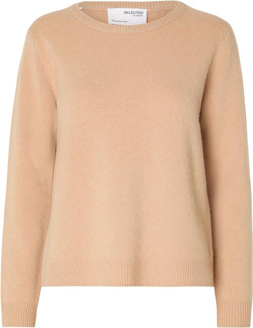 Selected Femme Slfmanila LS Knit Cashmere Oneck N Kvinde Amphora Sweaters Str M Cashmere - hos Magasin