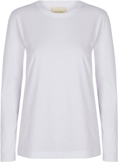 esmé studios Esmaja Tshirt Kvinde White Langærmede T-shirts Str XS - hos Magasin