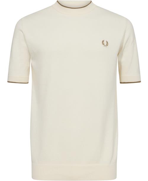 Fred Perry K7642 Mand Ecru Kortærmede T-shirts Str L - Bomuld hos Magasin