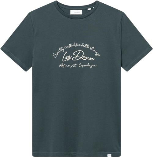 Les Deux Camden Tshirt Mand Pine Green/ivory Kortærmede T-shirts Str L - hos Magasin