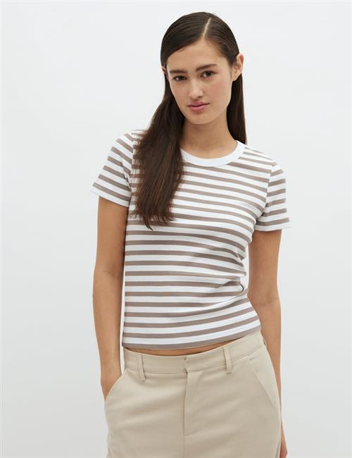 mbyM Otism Kvinde White Cinder Stripe Toppe Str XL - hos Magasin