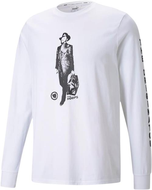 Se Puma Franchise ls tee Mand White Langærmede T-shirts Str M - Bomuld hos Magasin ved Magasin