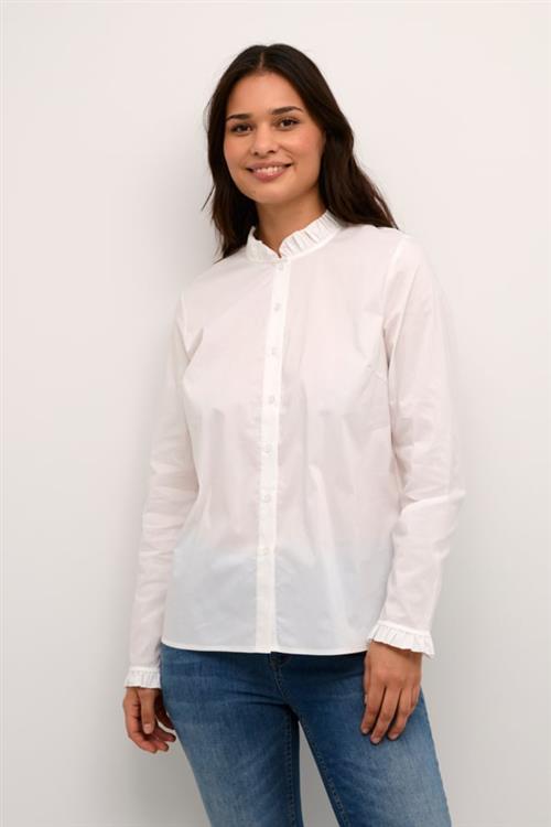 Culture Cuantoinett Button Shirt Kvinde Spring Gardenia Langærmede Skjorter Str L - hos Magasin