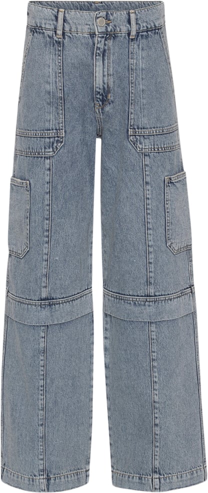 2NDDAY 2ND Edition Carto TT Ocean Blue Denim Kvinde Mid Blue Wide Jeans Str 25 Denim - hos Magasin