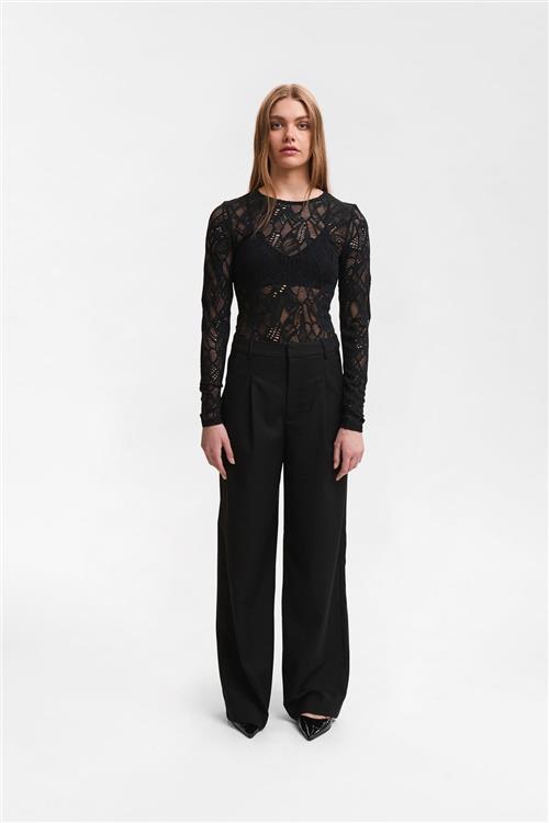 Se Gestuz Hilmagz Lace ls Blouse Kvinde Black Langærmede Bluser Str L - hos Magasin ved Magasin