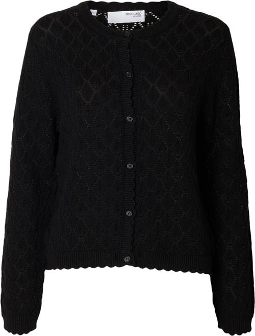 Selected Femme Slfsofia LS Structure Knit Cardigan Kvinde Sort Cardigans Str XL - hos Magasin