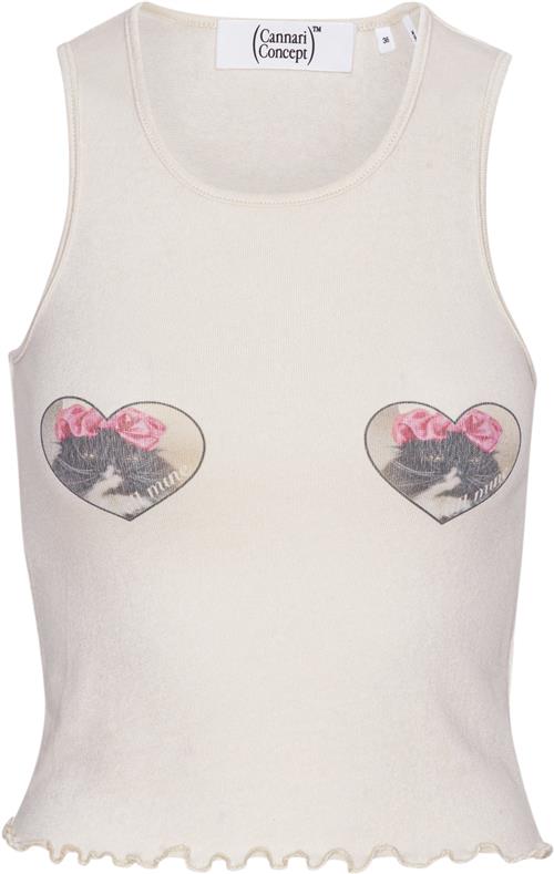 Cannari Concept Tight Top Kvinde Cannoli Cream Tanktoppe Str 36 - hos Magasin