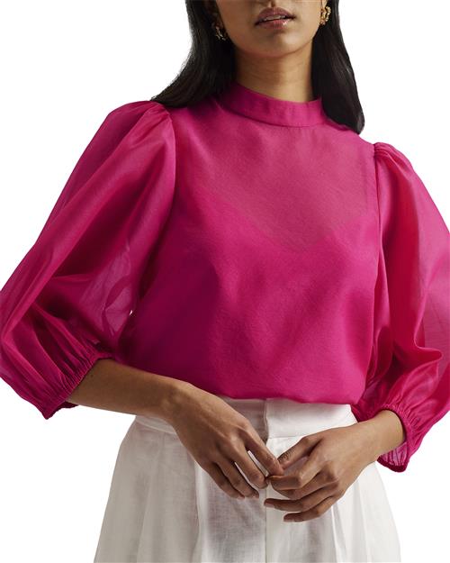 Ted Baker Frias Sheer Organza Top With Balloo Kvinde Brt-pink Toppe Str M /3 - hos Magasin