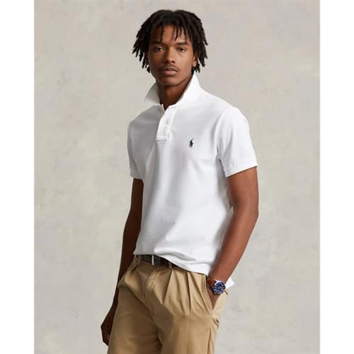 Se Polo Ralph Lauren Custom Slim Fit Mesh Polo Mand Hvid Kortærmede Poloer Str S - Bomuld hos Magasin ved Magasin