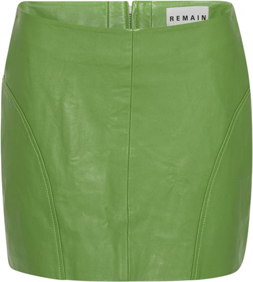 REMAIN Leather Mini Skirt Kvinde Forest Green Korte Nederdele Str 40 - hos Magasin