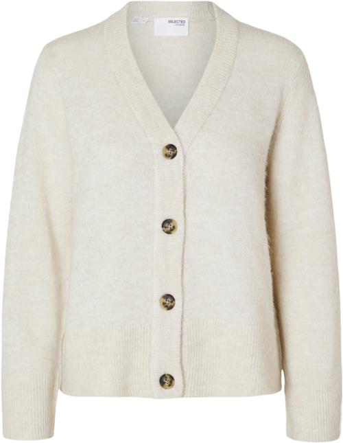 Selected Femme Slfmaline NEW LS Knit Short Cardi N Kvinde Birch/melange Cardigans Str S - hos Magasin