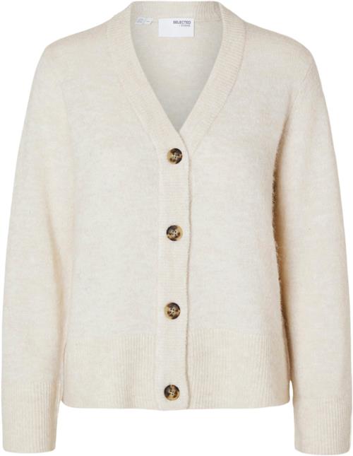 Se Selected Femme Slfmaline NEW LS Knit Short Cardi N Kvinde Birch/melange Cardigans Str M - hos Magasin ved Magasin