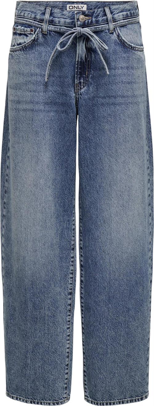 ONLY Onlgianna MW Balloon DNM Jeans DOT Kvinde Blå Wide Jeans Straight Fit Str "30/""32" - Denim hos Magasin