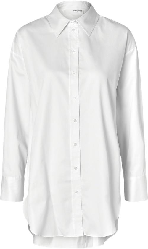 Selected Femme Slfaura LS Shirt B Kvinde Hvid Langærmede Skjorter Str 40 - hos Magasin