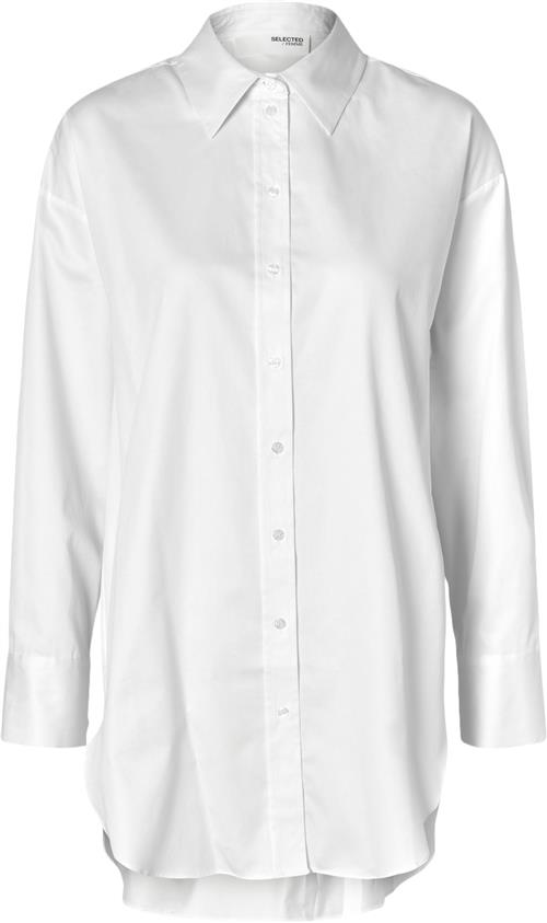 Selected Femme Slfaura LS Shirt B Kvinde Hvid Langærmede Skjorter Str 34 - hos Magasin