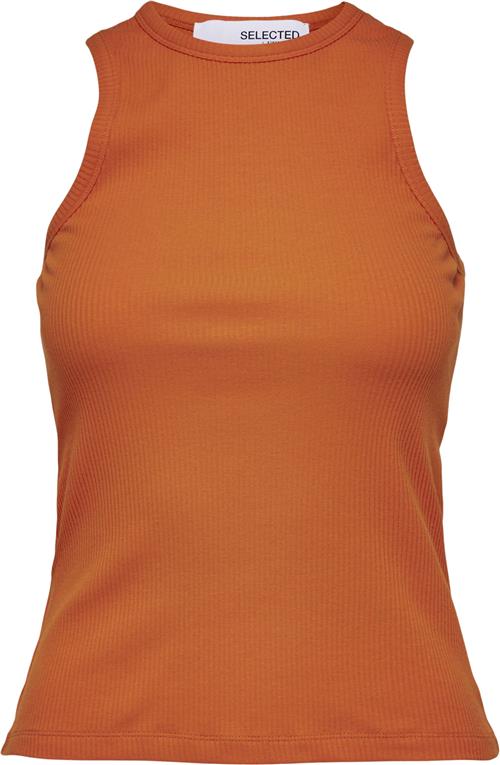 Selected Femme Slfanna Oneck Tank TOP Noos Kvinde Orangeade Tanktoppe Str S - hos Magasin