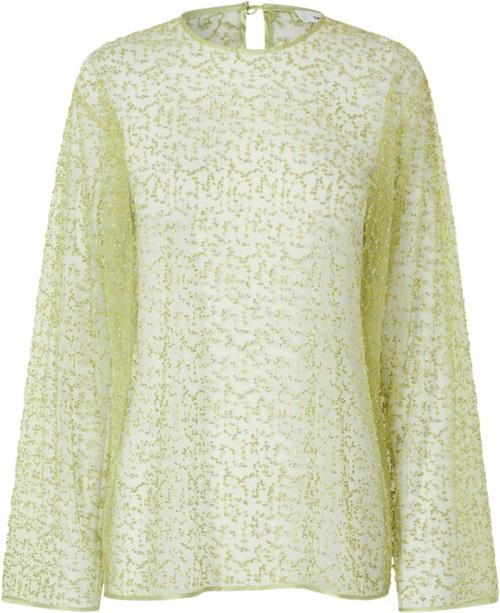 Samsøe Samsøe Samally Blouse 15264 Kvinde Green Sheen Langærmede T-shirts Str XS - Polyester hos Magasin