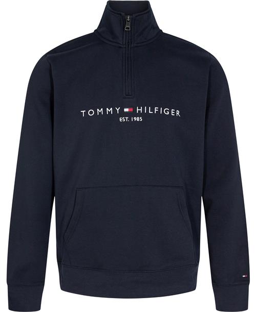 Tommy Hilfiger Tommy Logo Mockneck Mand Desert Sky Sweatshirts Regular Fit Str M - Bomuld hos Magasin